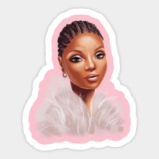 Black Girl Angel Halle Portrait Sticker